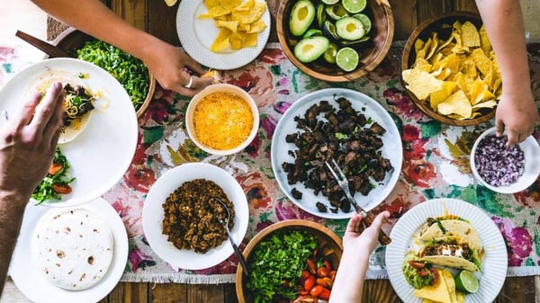 Cinco de Mayo party table pasture raised taco bar