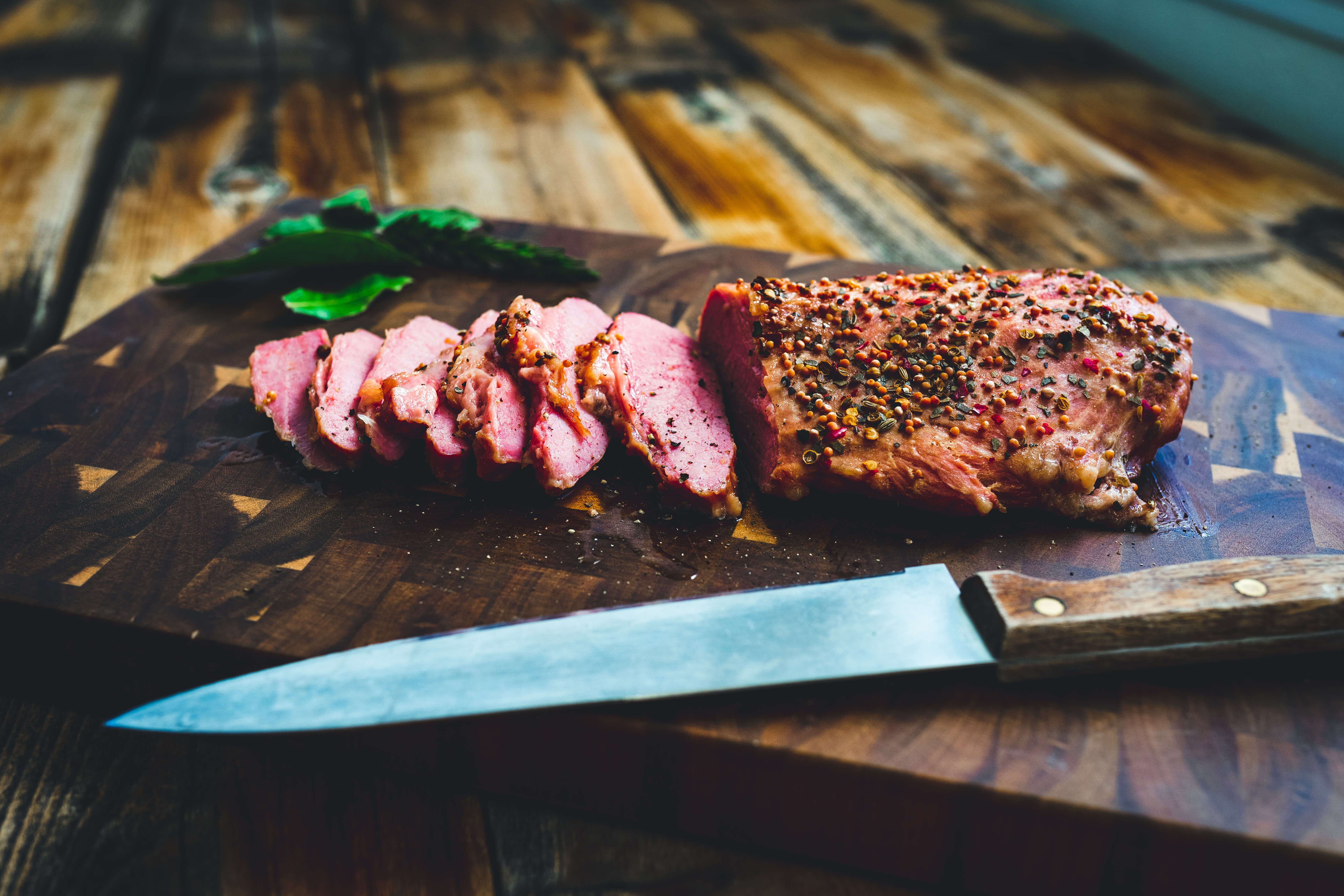 Cooked Corned grassfed beef brisket
