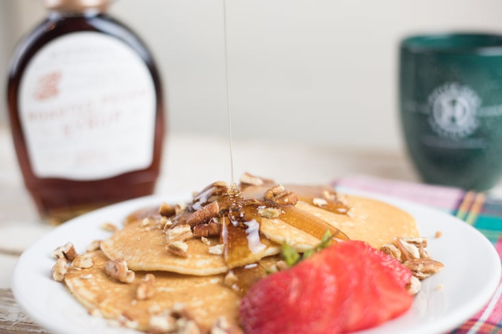 Blackberry patch pecan syrup on pancakes