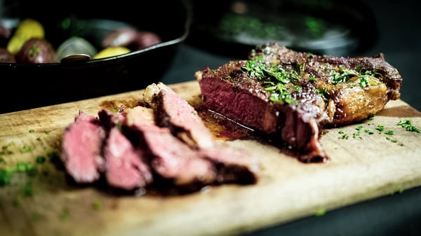 Grassfed steak cut seared
