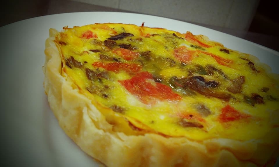 our quiche is made using our pasture raised eggs and is an employee favorite