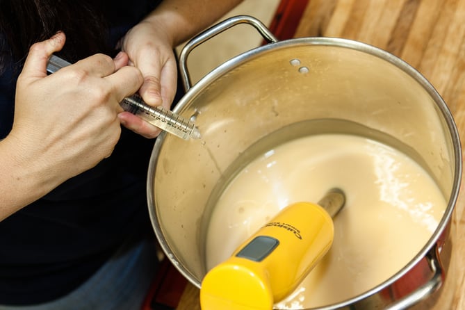 Processing Tallow Candle Room 7-22-14 Employee Soap Mixing (2).jpg