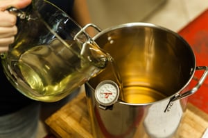 Processing Tallow Candle Room 7-22-14 Soap Mixing Hand-2.jpg