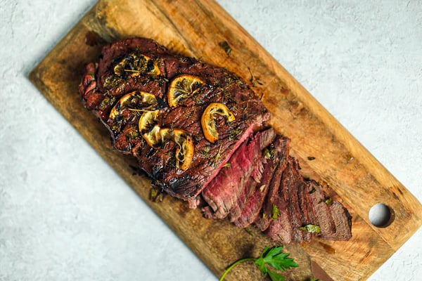 Sliced London Broil steak beef cut recipe