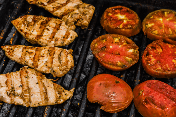 Grilled chicken breasts with homemade poultry spice