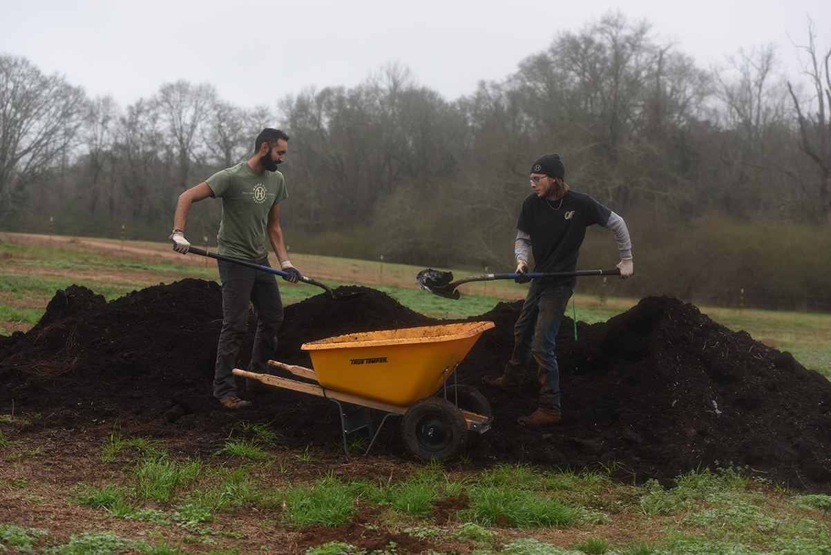 Small Ruminants Manager Jaime Brooks works closely with Garden Manager Bilal Sawari