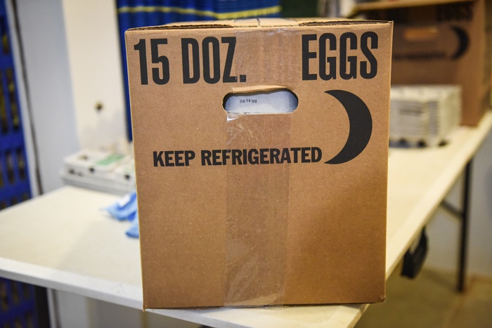 this is a case of washed eggs ready to be shipped