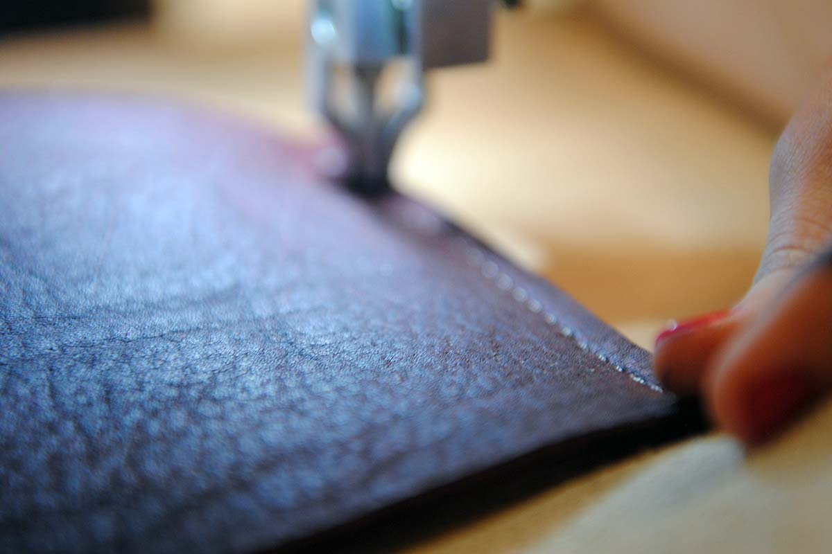 White Oak Pastures handmade leather stitching