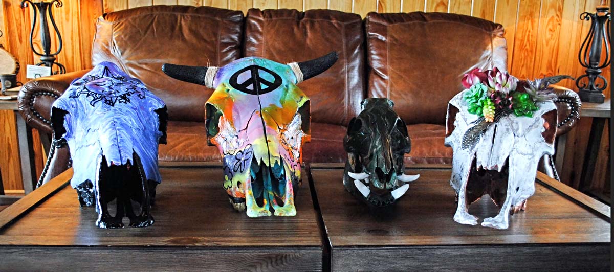 Denna-Peterson-Painted-Cow-Ram-Skulls