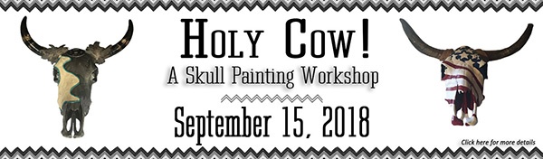 Denna Peterson Skull Painting Workshop at White Oak Pastures September 15 2018